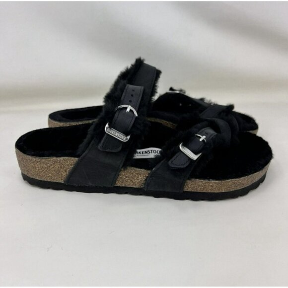 Birkenstock Shoes - Birkenstock Mayari Shearling Lined Sandals Black Women’s Size 7 / EUR Size 38